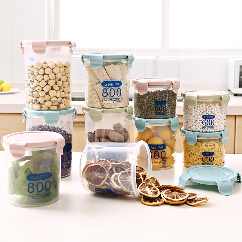 Kitchen Storage Box Organization Sealed Lid Plastic Food Storage Jars