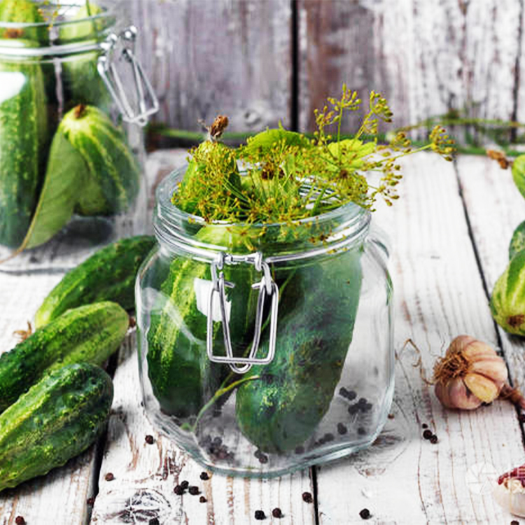 Kitchen Storage Jar Air Tight Seal Bottles Canning Jars With Clasp Lids