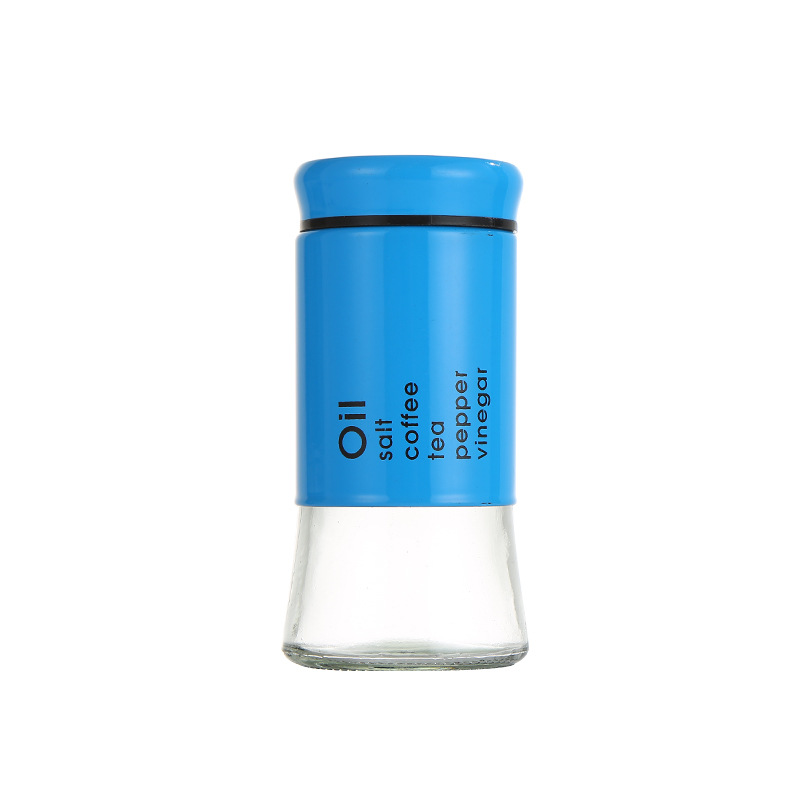 Kitchen Supplies With Lid Metal Cover Glass Spice Jar 120ml With Shaker Funnel Inside