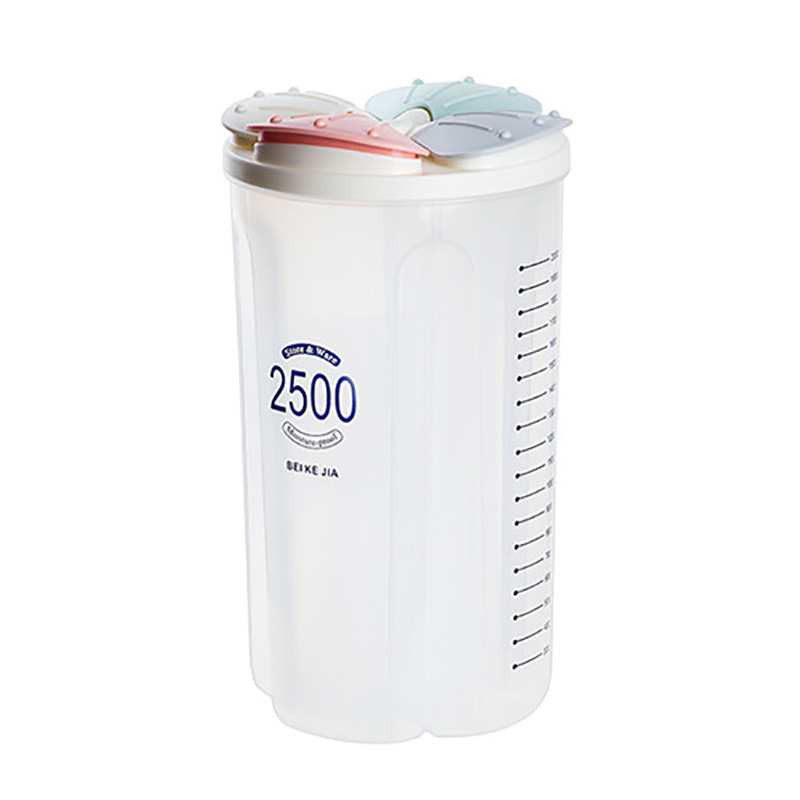 Kitchen Transparent Plastic Coffee Bean Snack Storage Box Sealed Lid Storage Jars