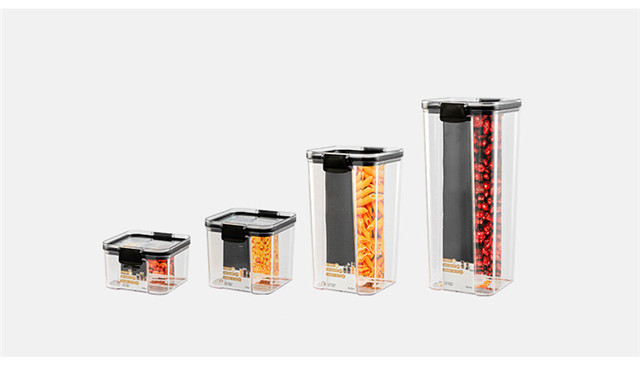 Kitchen Transparent Sealed Cans Grain Sealed Boxes Refrigerator Dry Food Storage Box Food Plastic Storage Cans