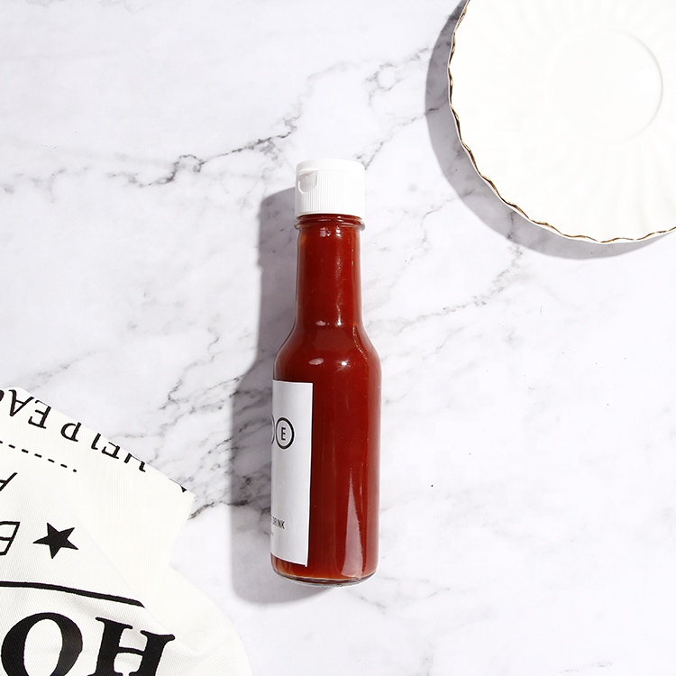 Kitchen Use 150ml 5oz Empty Transparent Glass Sauce Bottle Packaging For Hot Pepper Paste Sauce