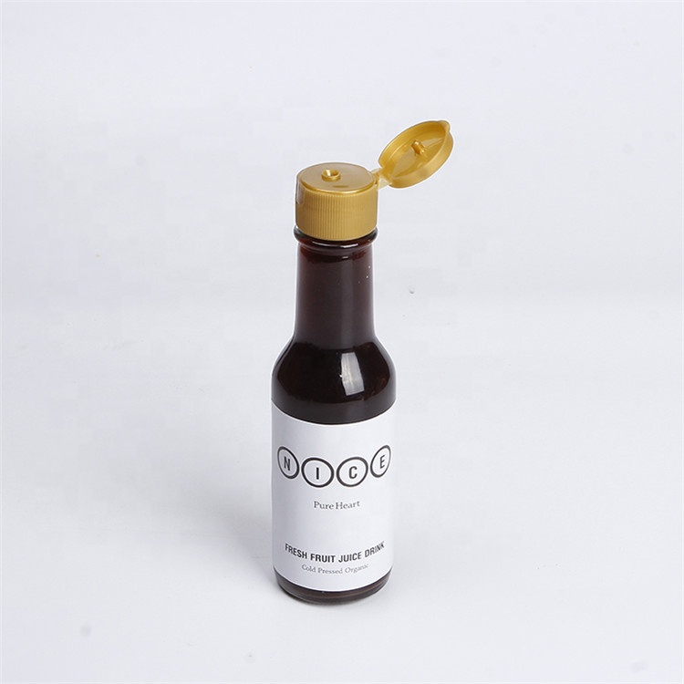 Kitchen Use 150ml Mini Transparent Glass Vinegar Dispenser Bottle 5 oz Soy Sauce Bottles With Flip Top Caps