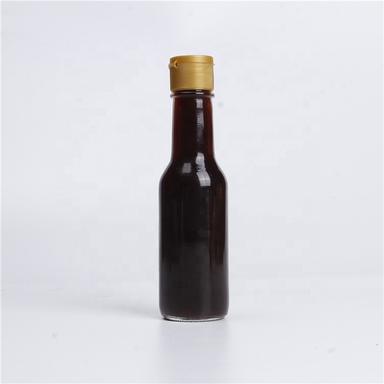 Kitchen Use 150ml Mini Transparent Glass Vinegar Dispenser Bottle 5 oz Soy Sauce Bottles With Flip Top Caps