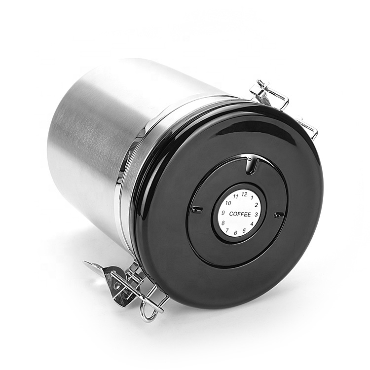 Kitchen Vacuum Seal Coffee Been Storage Jar Stainless Steel Airtight Tea Sugar Coffee Canister