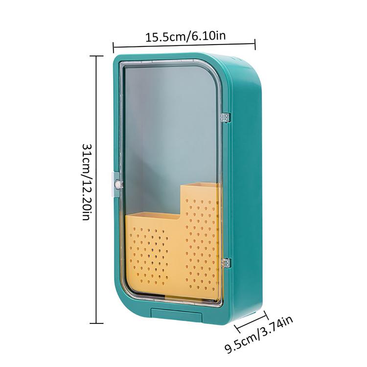 Kitchen chopsticks spoon rack basket cage with lid household drain wall-mounted knife rack integrated storage box