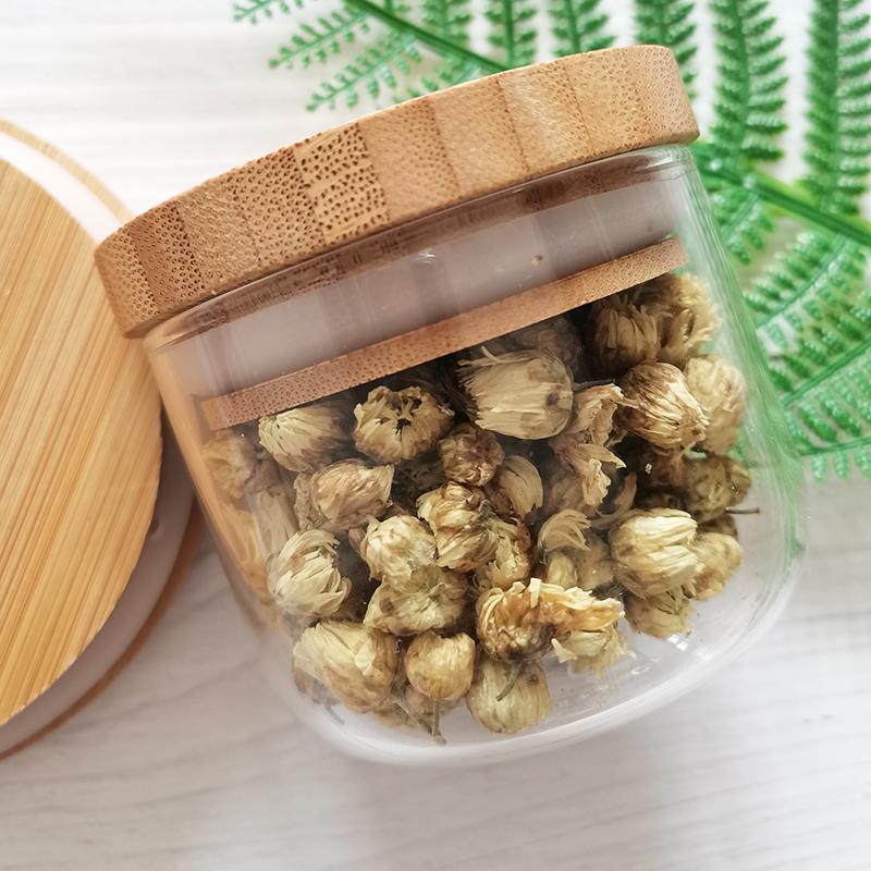 Kitchen condiment container customizable small glass jar with thickened bamboo lid