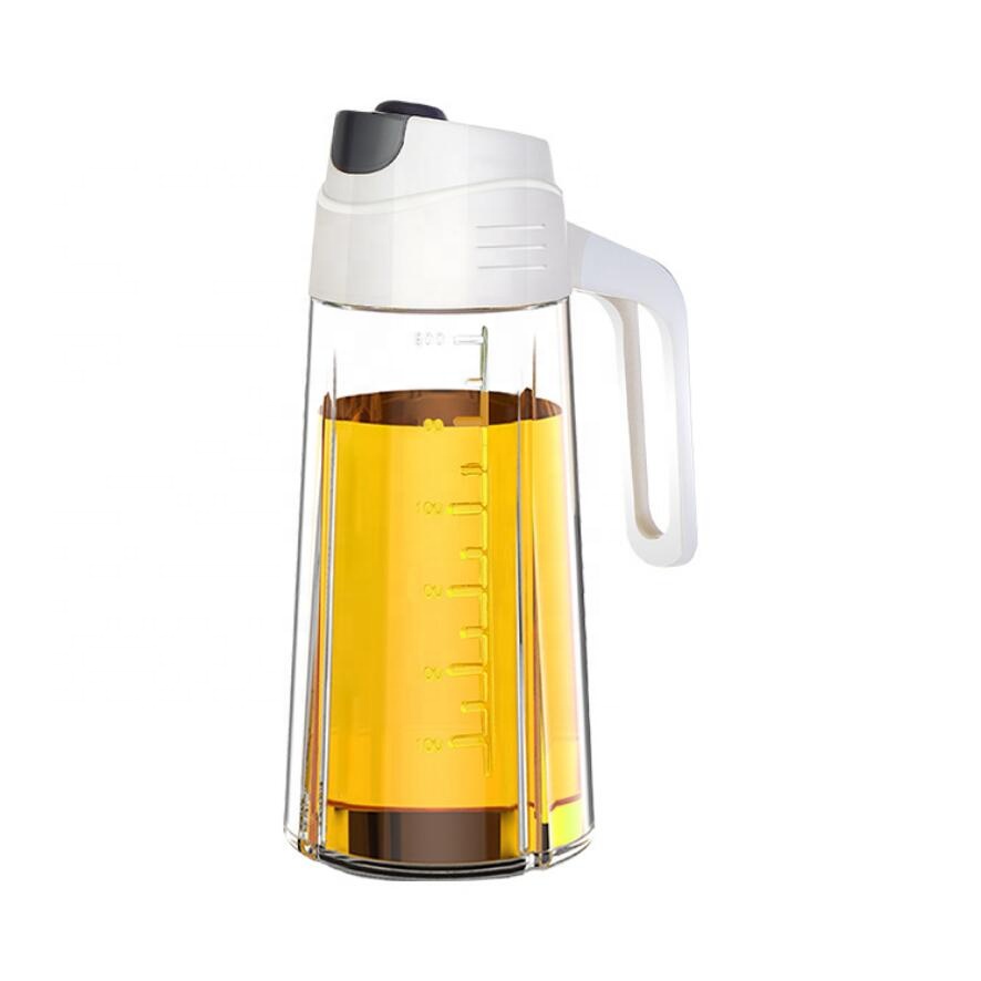 Kitchen cooking vinegar pot set glass olive oil bottle with handle