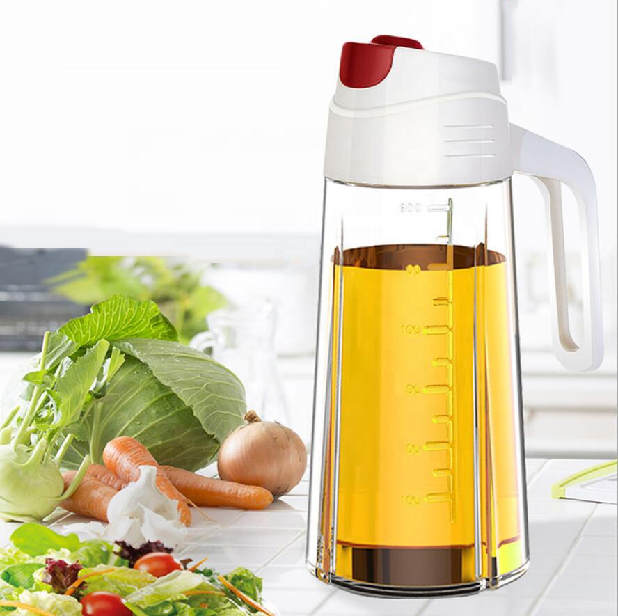 Kitchen cooking vinegar pot set glass olive oil bottle with handle