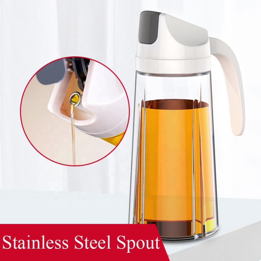 Kitchen cooking vinegar pot set glass olive oil bottle with handle