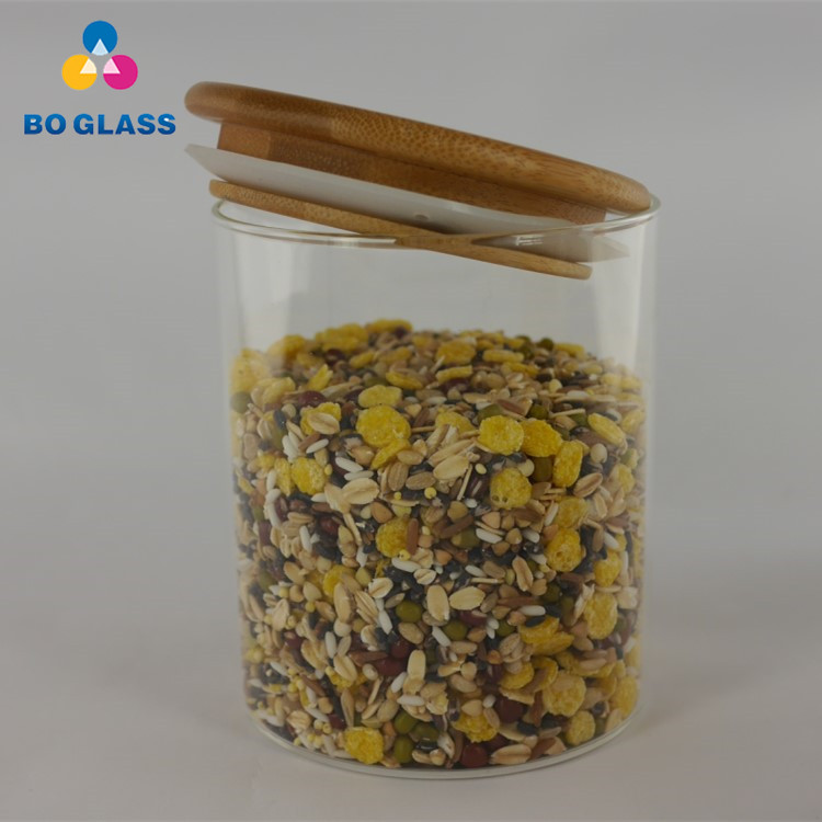 Kitchen decorative borosilicate/pyrex glass jar for coffee bean