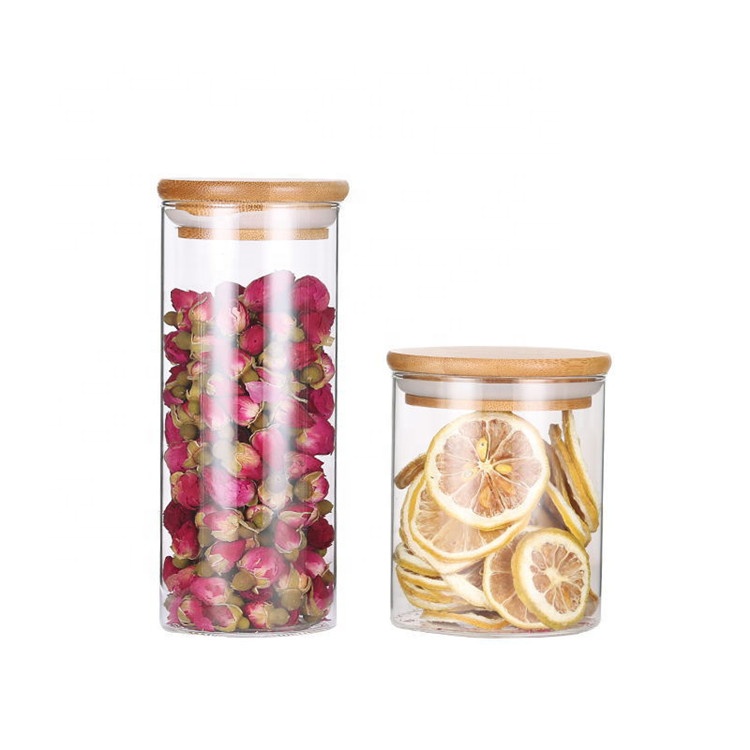 Kitchen decorative food storage container glass jam jar borosilicate glass candle jars