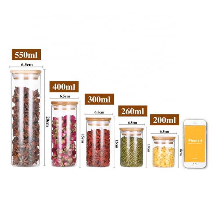 Kitchen decorative food storage container glass jam jar borosilicate glass candle jars