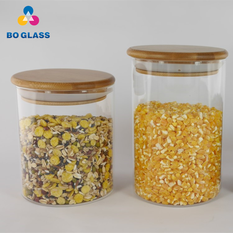 Kitchen decorative food storage container glass jam jar borosilicate/pyrex glass jar for coffee bean