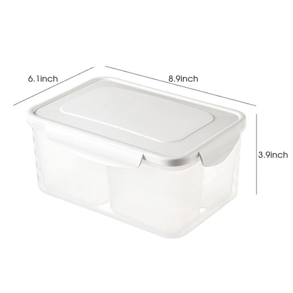 Kitchen grain storage box four-compartment plastic refrigerator sealed container dry goods storage box