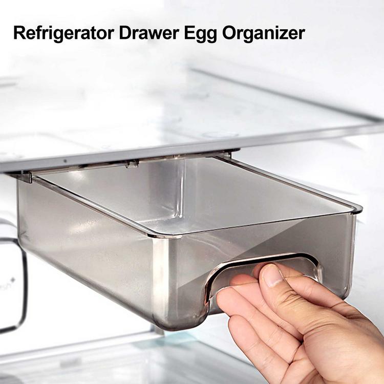 Kitchen rectangular hanging egg storage box suction cup refrigerator drawer storage box vegetable and fruit food storage box