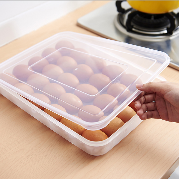Kitchen refrigerator egg box fresh-keeping box  egg holder  plastic  grid food  storage box
