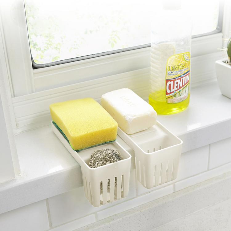 Kitchen sponge drain rack storage box kitchen gadget PP variety of sponge drain rack kitchen drain rack