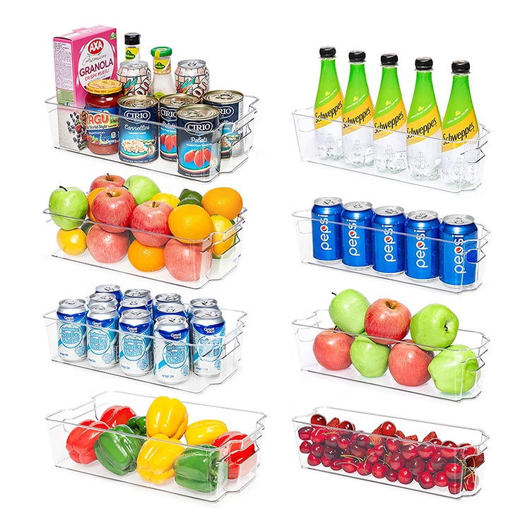 Kitchen stackable leakproof BPA free fridge storage containers plastic refrigerator organizer bins