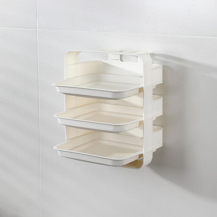 Kitchen storage artifact-free perforated condiment rack household side dishes hot pot dish six-layer dish