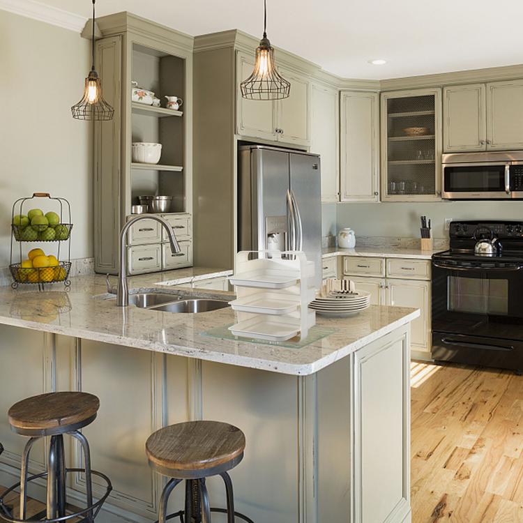 Kitchen storage artifact-free perforated condiment rack household side dishes hot pot dish six-layer dish