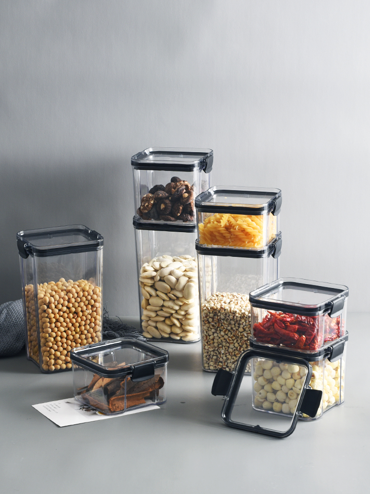 Kitchen storage jar Snack Nut plastic storage bottle jar Transparent Cereals sealed jar