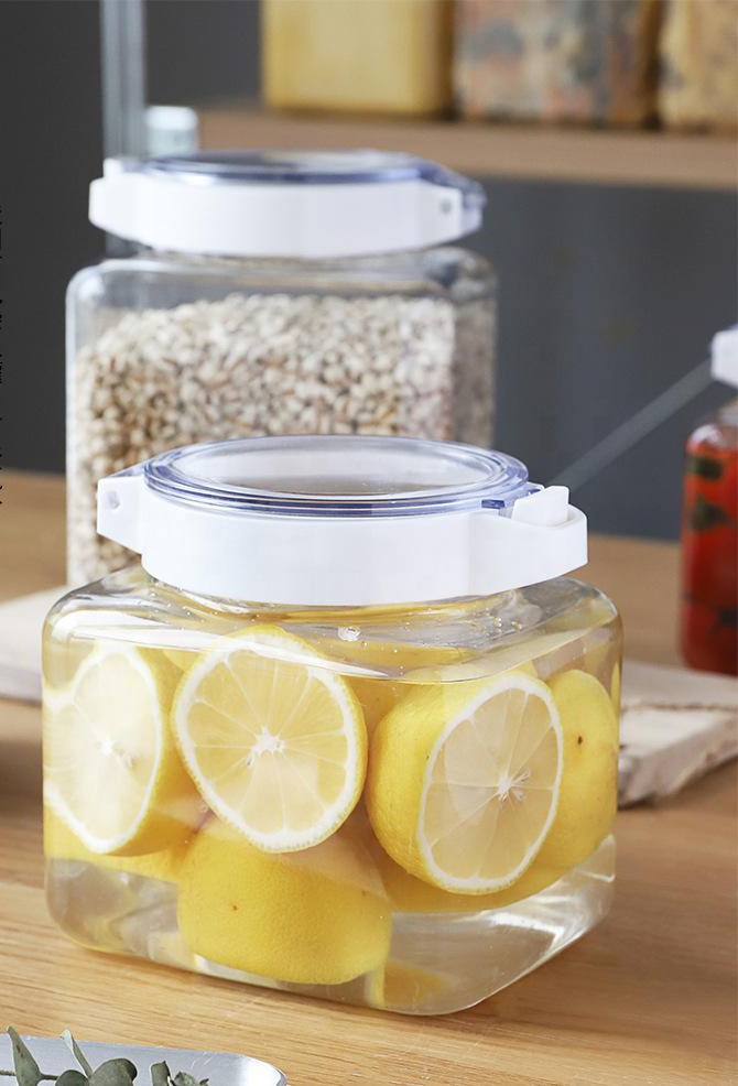 Kitchen storage sealed can plastic pet transparent grain can storage can grain container