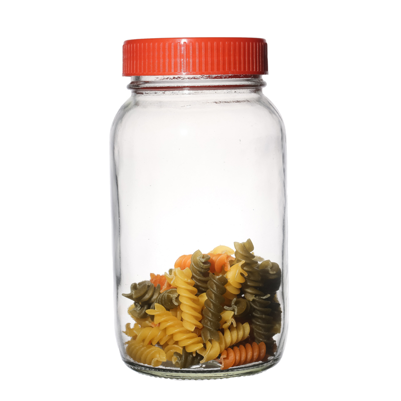 Kitchenware Clear Flint High Quality Plastic Lids Storage Food Glass Jar Manufacturers