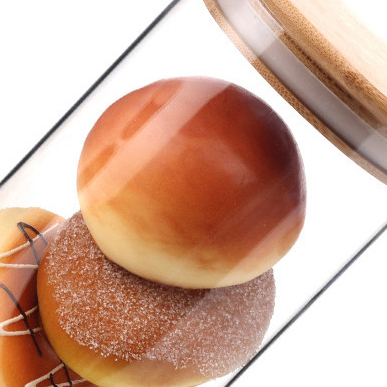 Kitchenware High Borosilicate Glass Storage jars with Bamboo Lids Square Glass Jar for candy spices storage