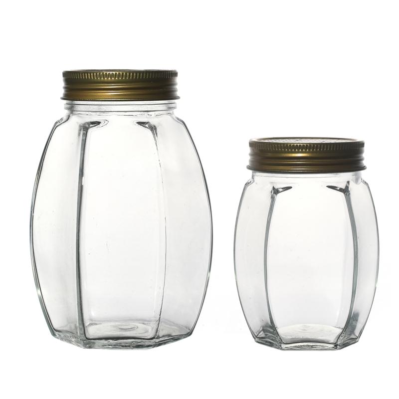 Kitchenware High Quality 300ml 500ml Metal Lid Honey Package Food Glass Jar Manufacturers
