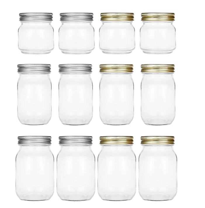 Kitchenware Supplier 150ml 250ml 380ml 500ml 750ml 1000ml Empty Glass Jars Packaging with Lids