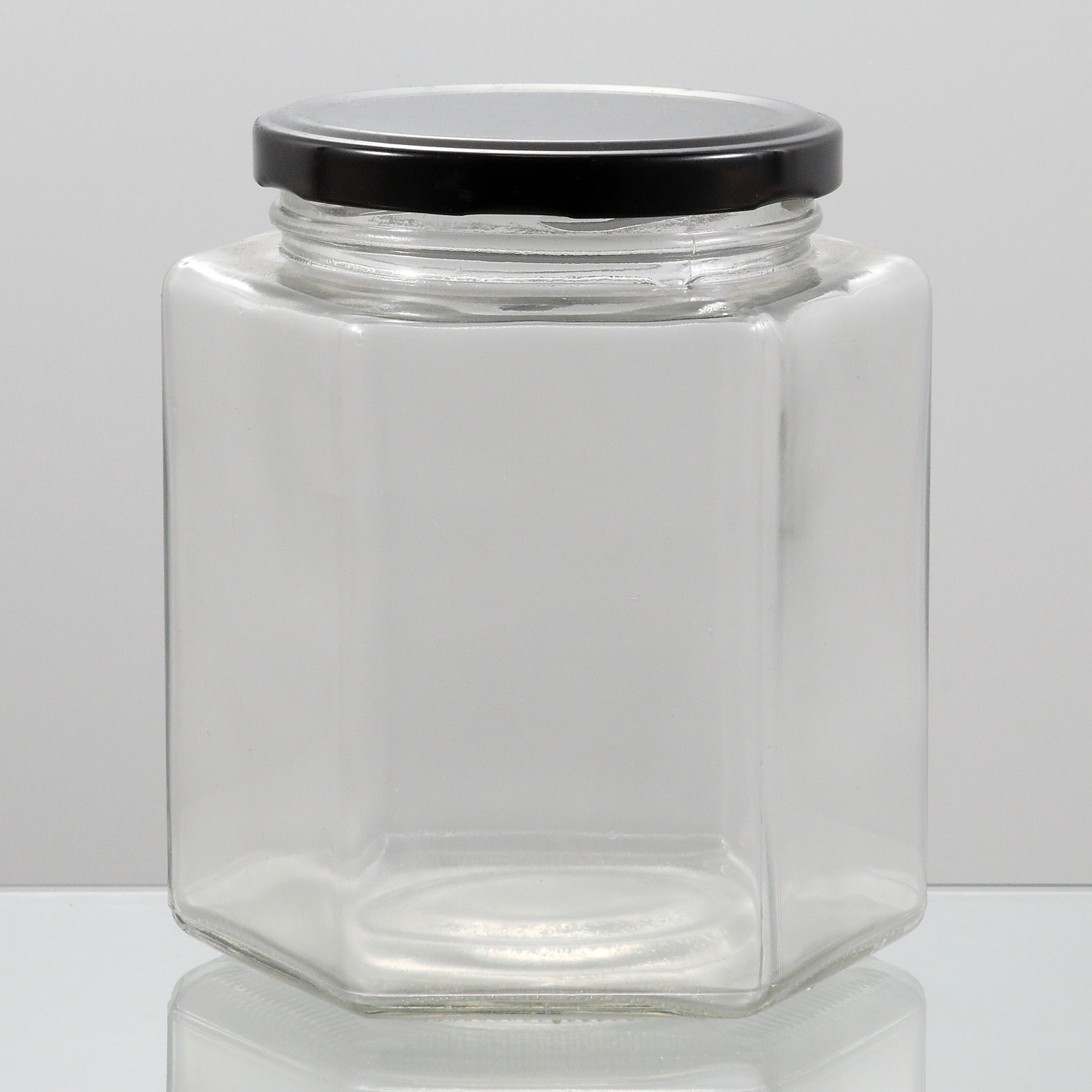 Kitchenware Wholesale Multiple Capacities High Quality Customize Storage Glass Hexagon Jar for Food