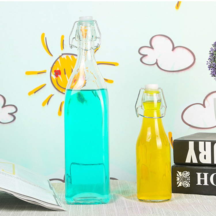 Kombucha Bottle Swing Top Clear Glass Bottles with Stopper For Store Beer/Juice Wholesale
