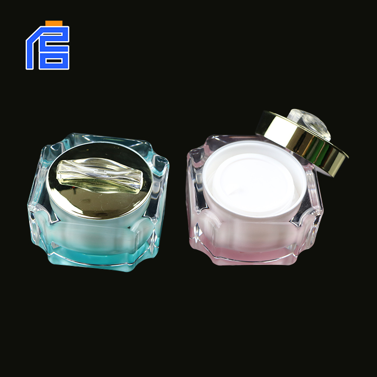 Korea Style Luxury Acrylic Cosmetics Diamond Plastic Cream Jar