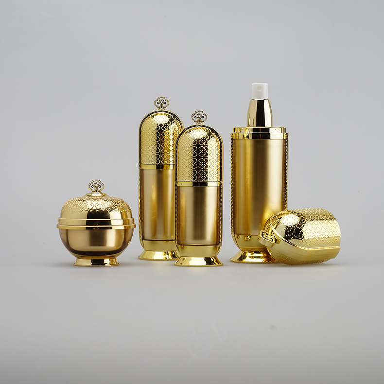 Korean Imperial Noble Gold Cosmetic Cream Containers 50ml Plastic Jar 30ml For South Asia Or Middle East