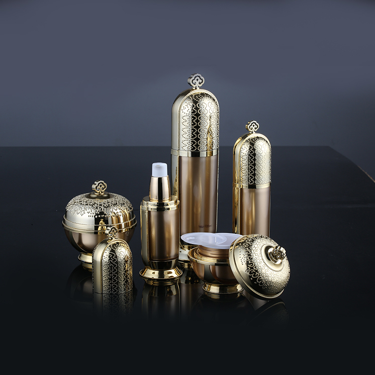 Korean Imperial Noble Gold Cosmetic Cream Containers 50ml Plastic Jar 30ml For South Asia Or Middle East