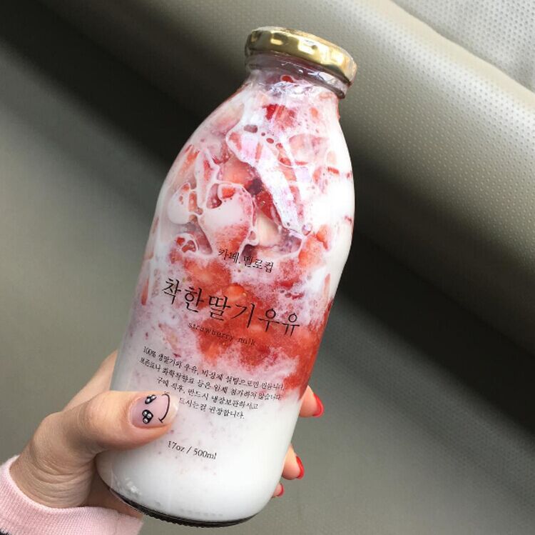 Korean Popular Beverage Bottle 500ml Milk Tea Bottle Milk Bottle