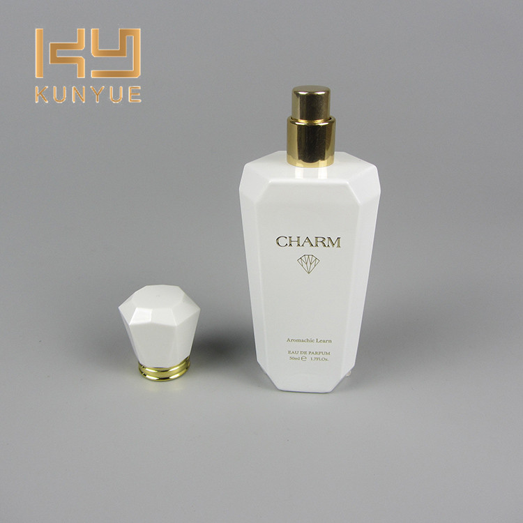 Kunyue Pure White Glass 50ml Perfume Bottle Luxury Fragrance Bottle with Surly Cap