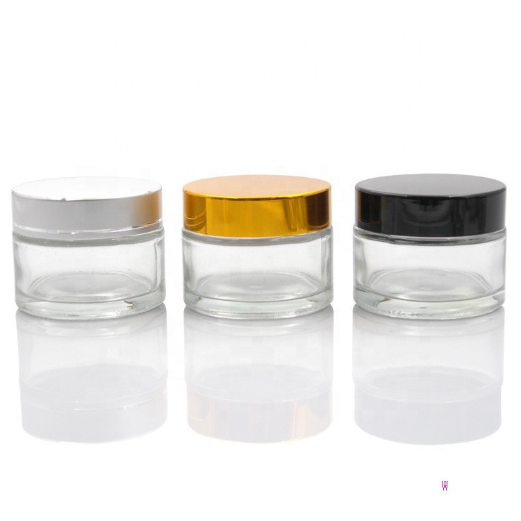 L001 Clear glass face cream cosmetic jar 4oz 100ml 200ml 200g