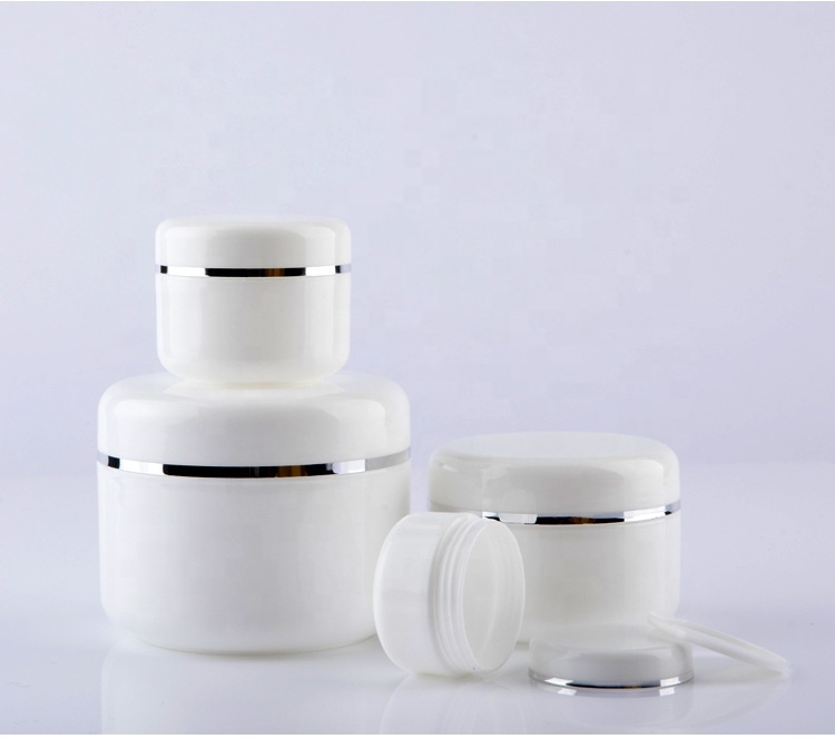 LA001 White PP hair pomade plastic cosmetic empty PP cream jar with lid