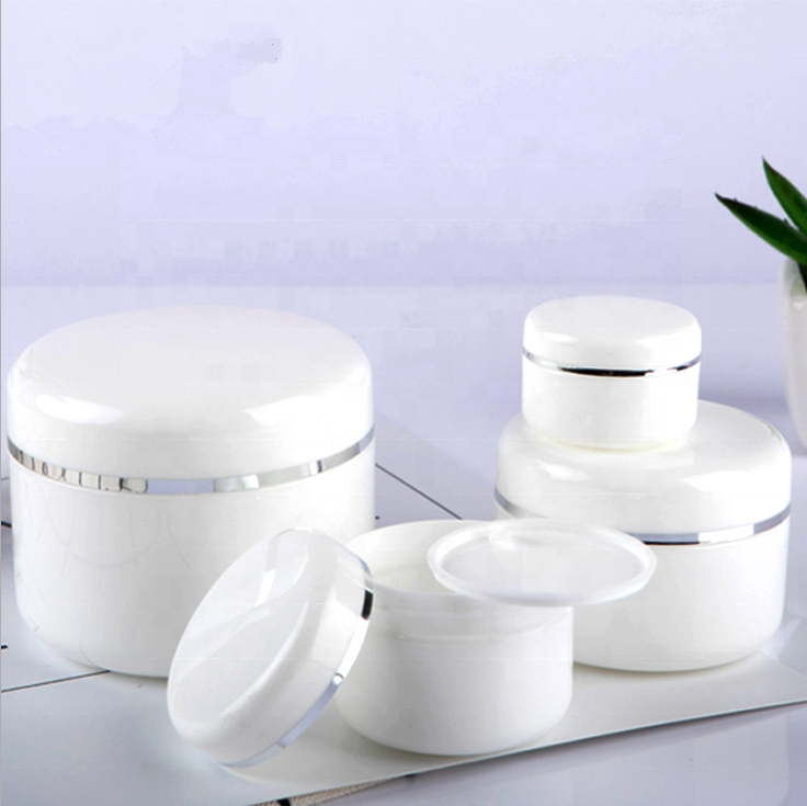 LA001 White PP hair pomade plastic cosmetic empty PP cream jar with lid