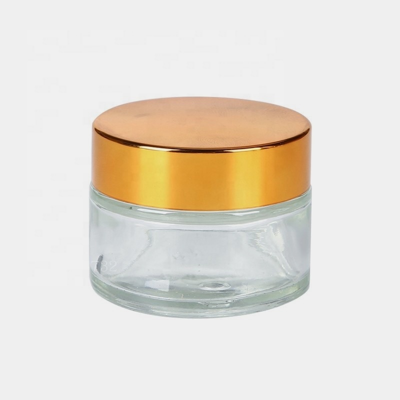 LA002 Customized round cosmetic containers glass cream jar for personal care