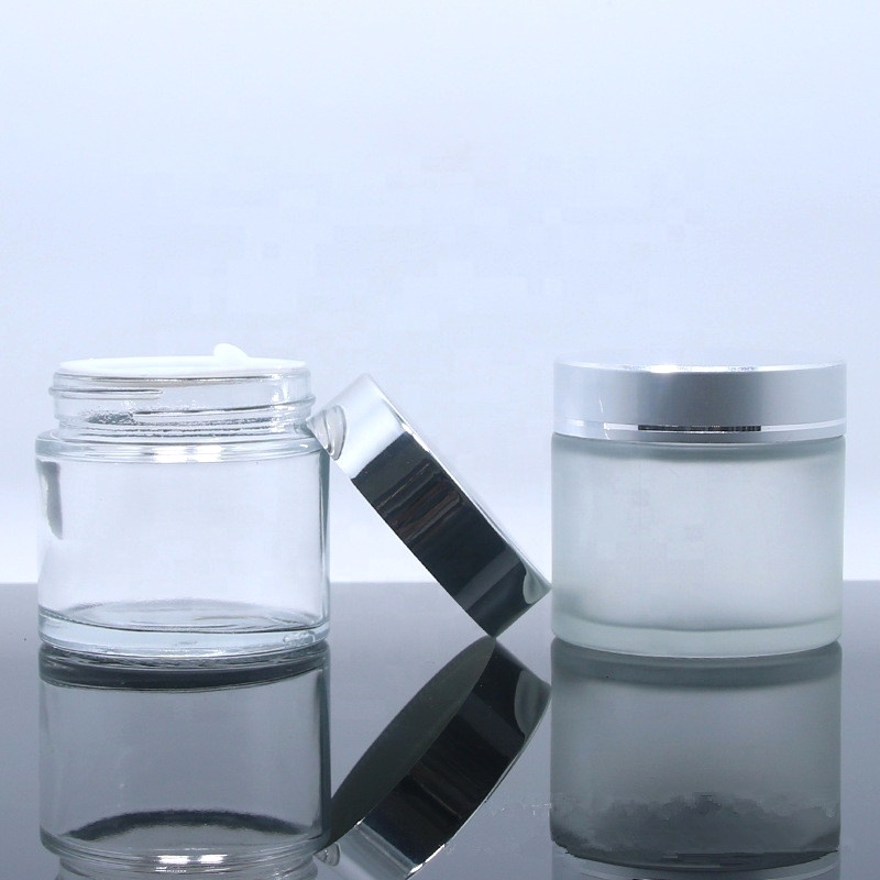 LA002 High quality luxury cream packaging clear cosmetic glass jar for face cream