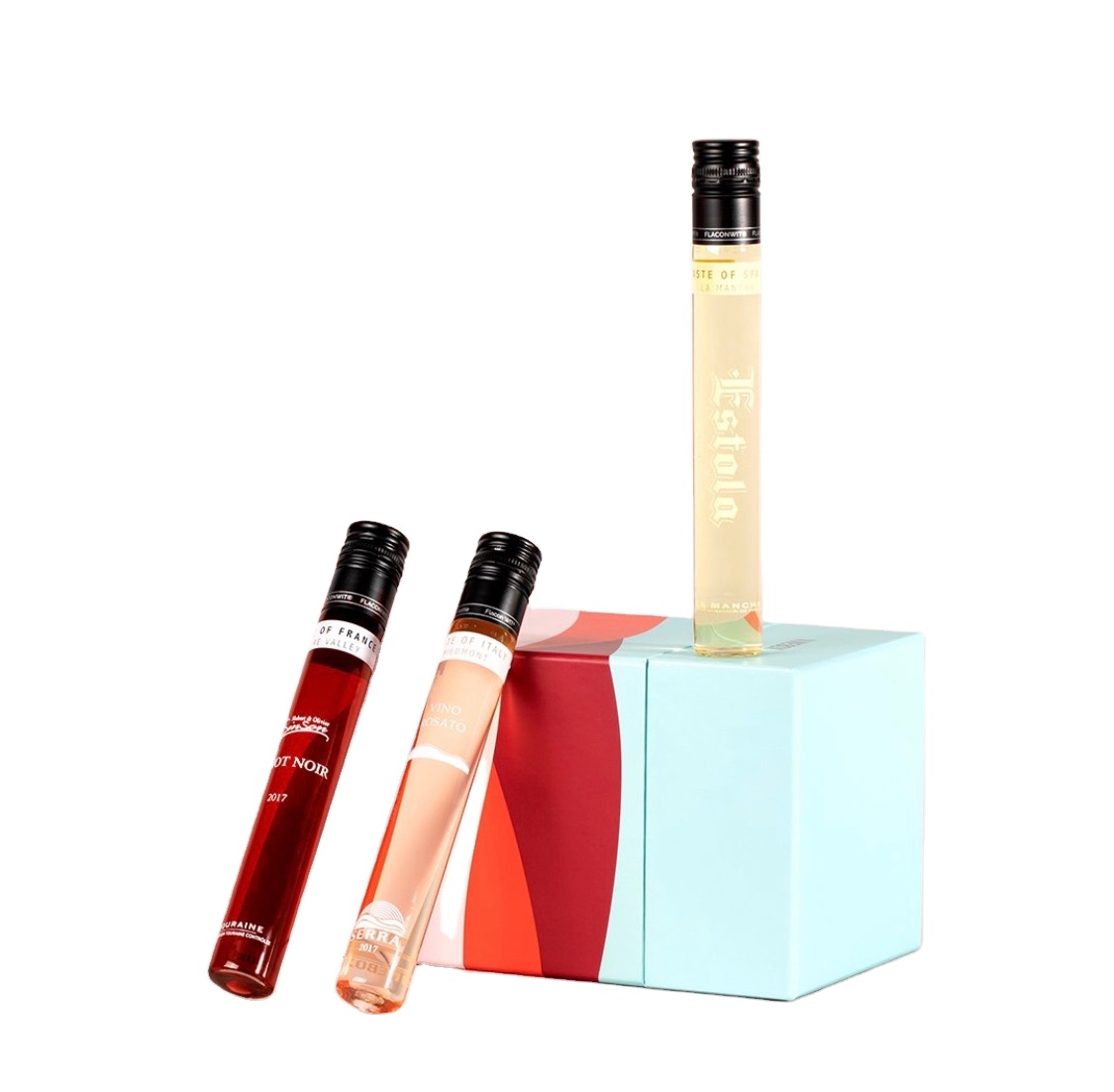 LANJING 100ml Wine in Test Tubes 50ml Glass Tube Wine with Aluminum Cap for Gift