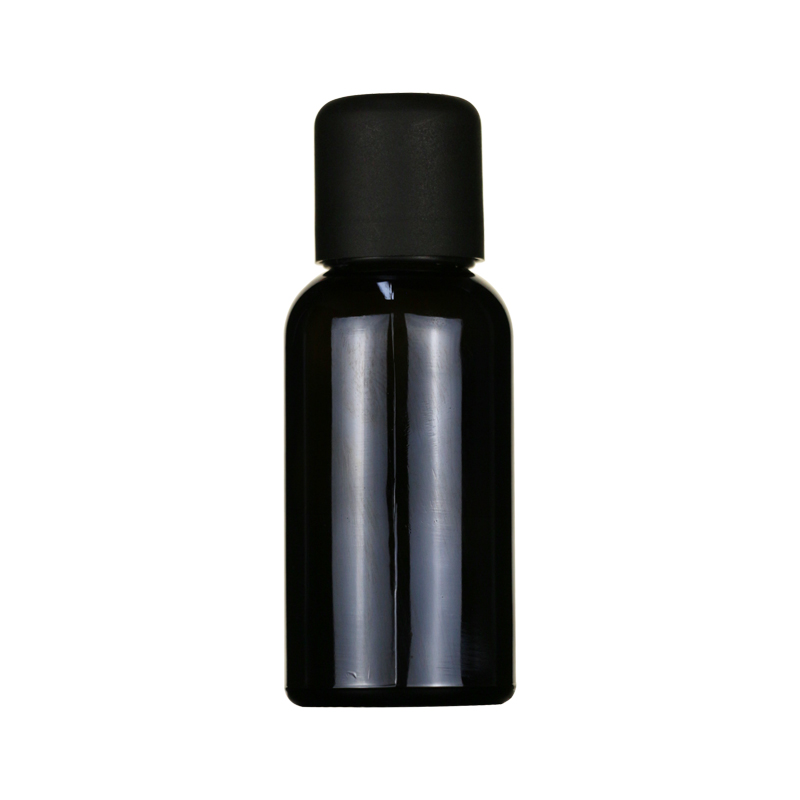 LANJING 10ml 20ml 30ml 50ml Gloss Black Glass Essential Oil Bottle with Screw Cap