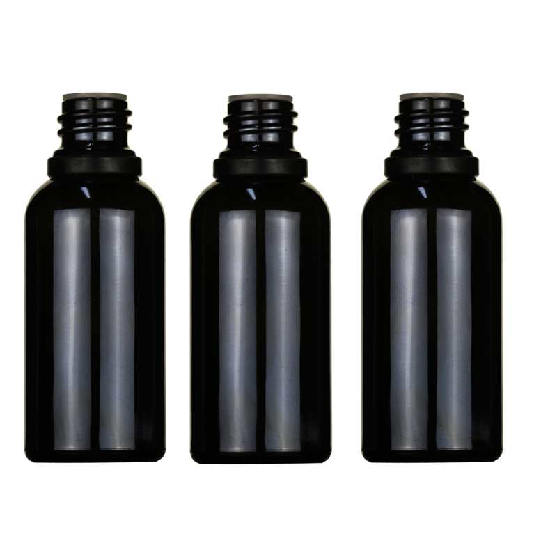 LANJING 10ml 20ml 30ml 50ml Gloss Black Glass Essential Oil Bottle with Screw Cap