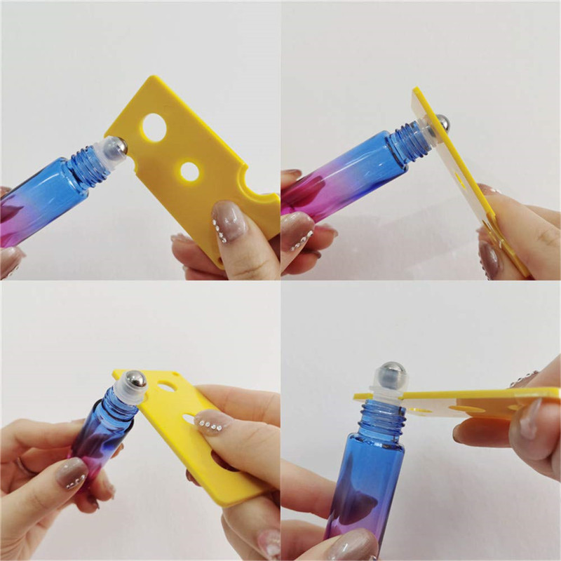 LANJING 10ml Gradient Color Thickness Wall Roller Bottle with Stainless Steel Ball