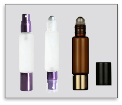 LANJING 10ml orifice reducer double finished glass vial for essential oil bottle with with roll on and Spray