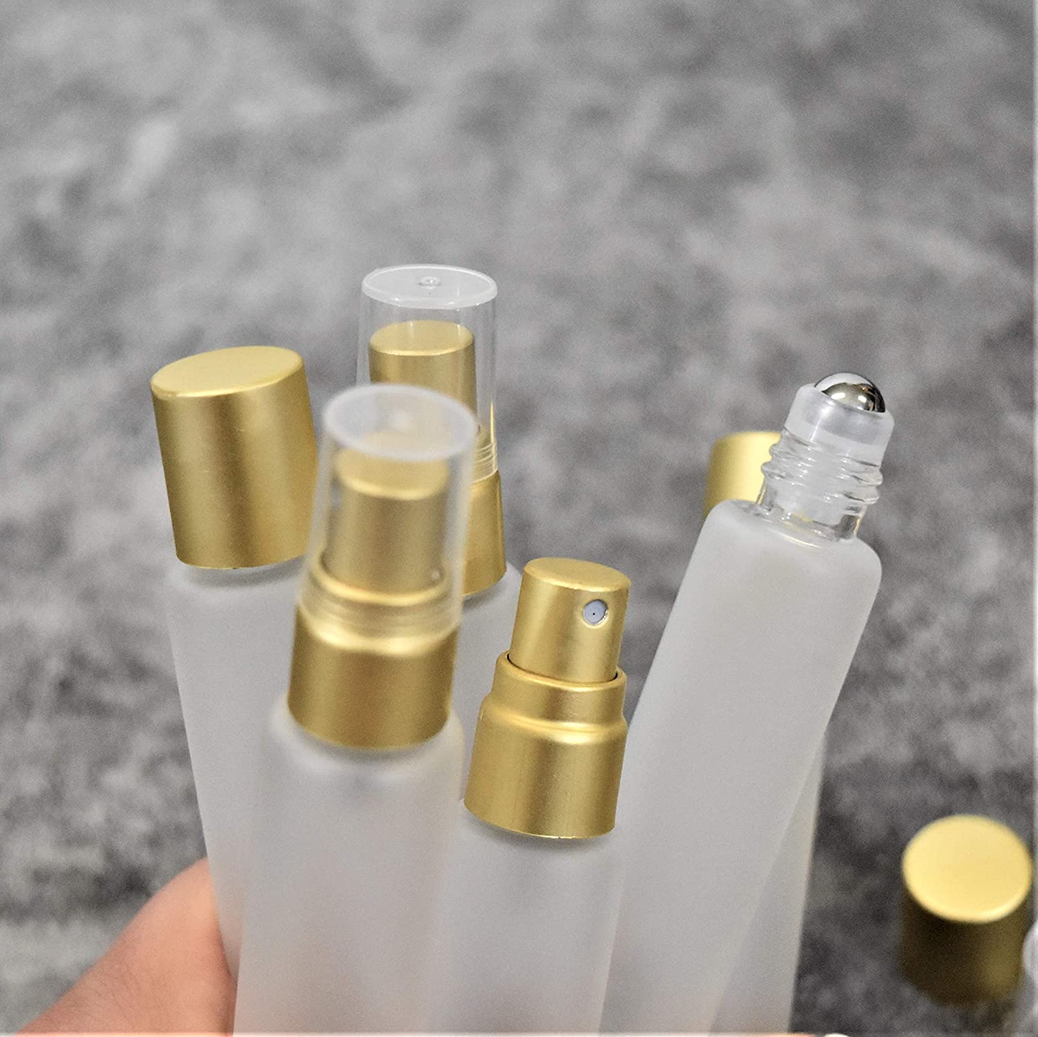 LANJING 15ml empty double ended bottle with roll on and orifice reducer for essential oil