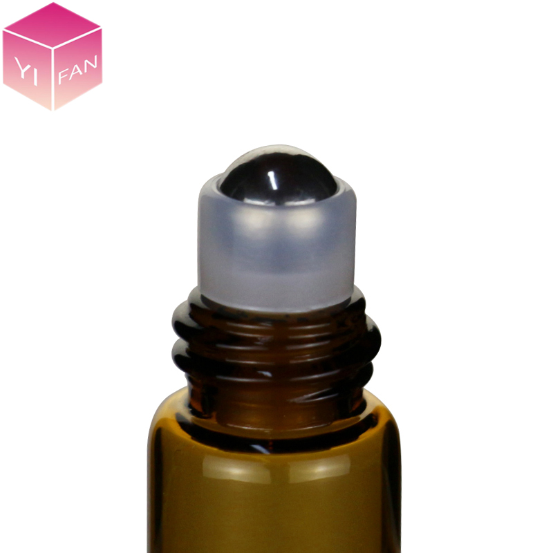LANJING 1ml 2ml 3ml Amber Glass Roll On Bottle Perfume Bottle With Roller Ball for Essential Oils
